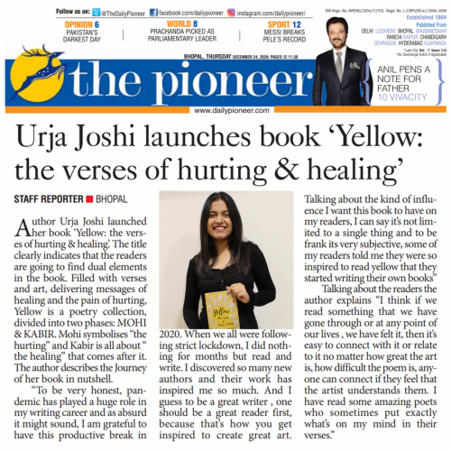 Urja Joshi Author_s News Coverage #Bhopal Edition